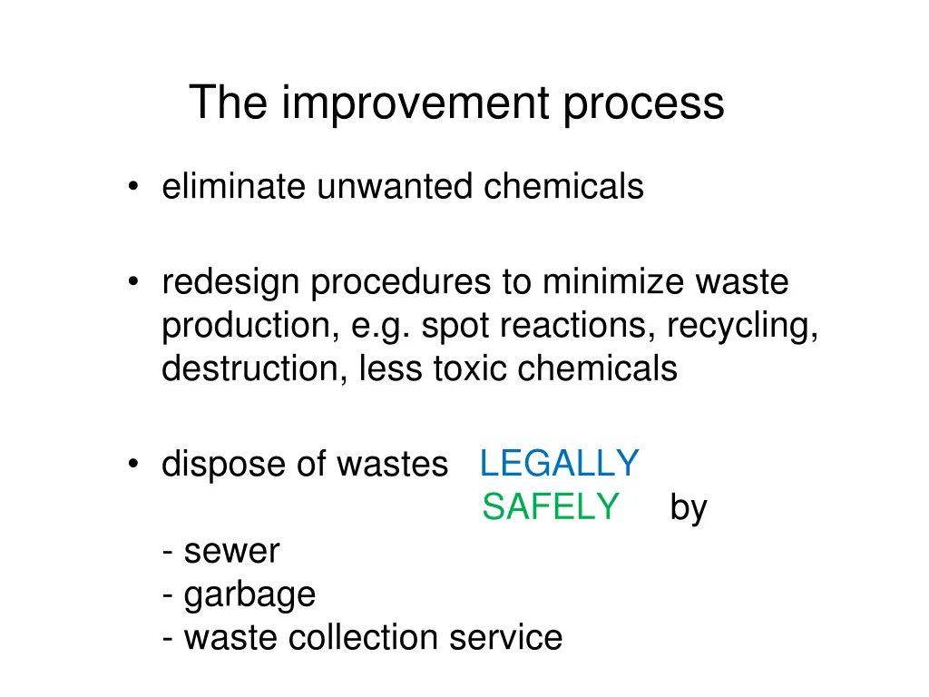 the improvement process