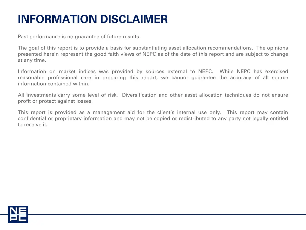 information disclaimer