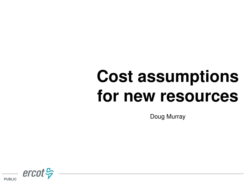 cost assumptions for new resources