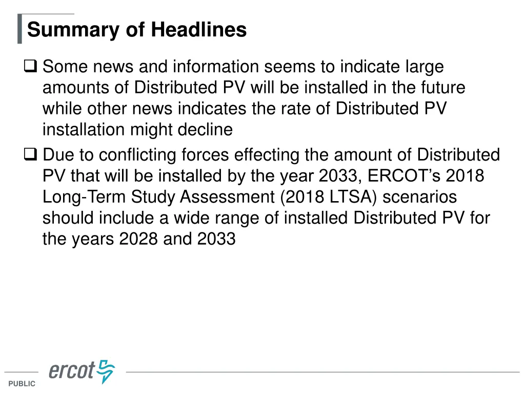 summary of headlines