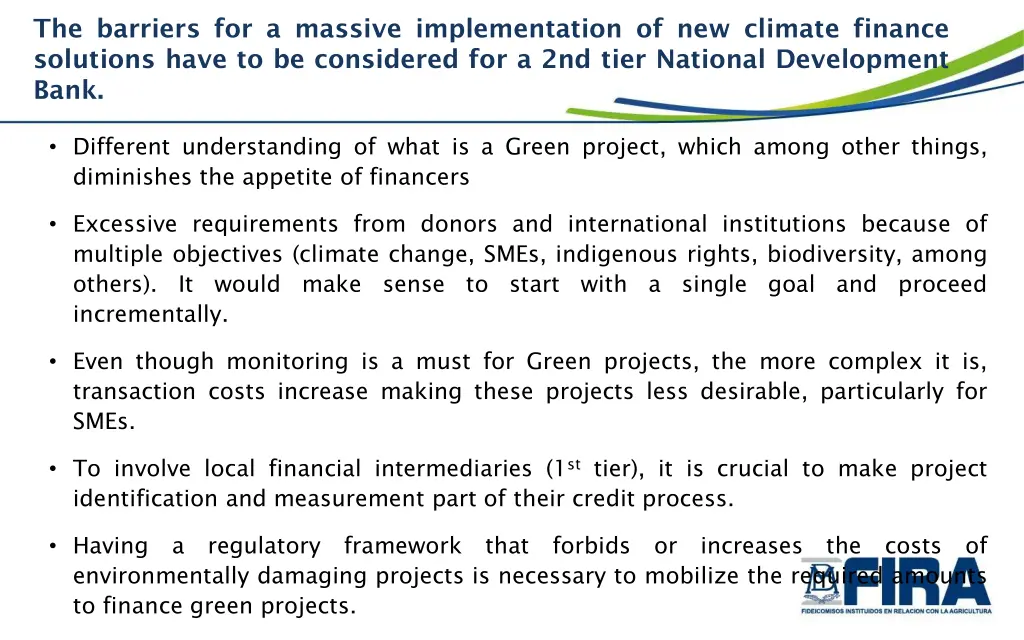 the barriers for a massive implementation