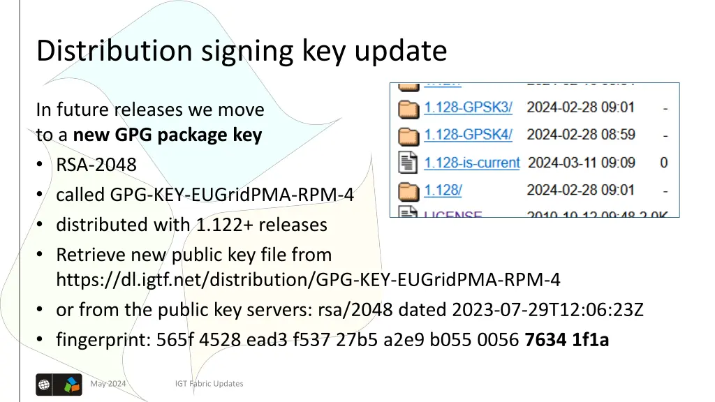 distribution signing key update 1