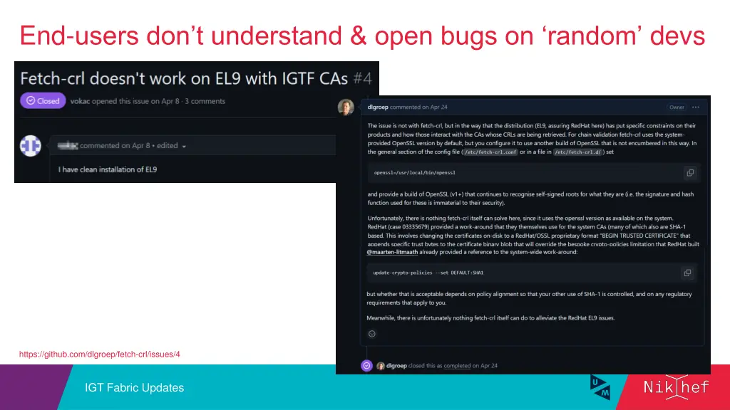 end users don t understand open bugs on random