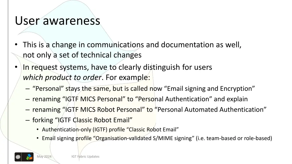user awareness