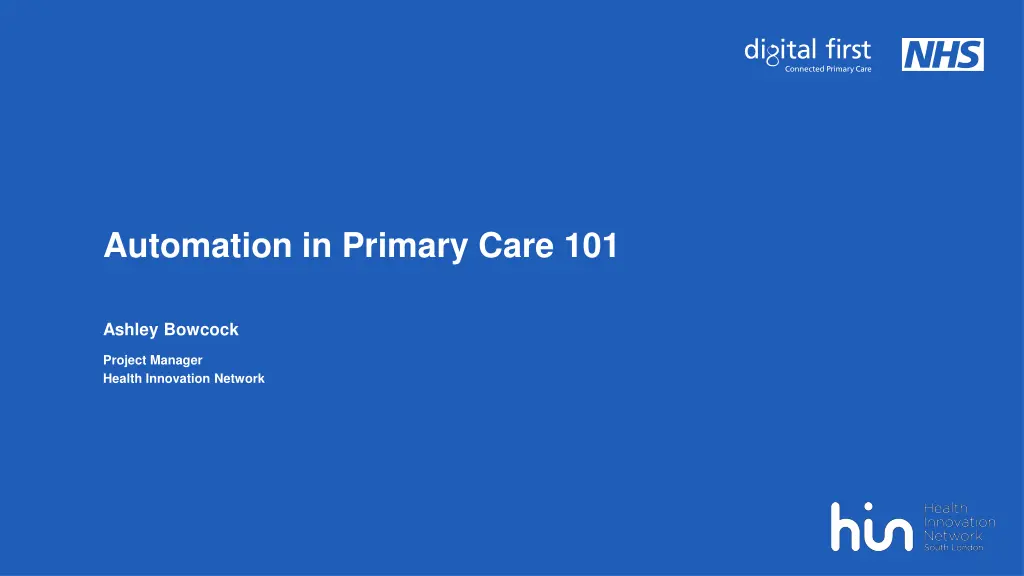 automation in primary care 101
