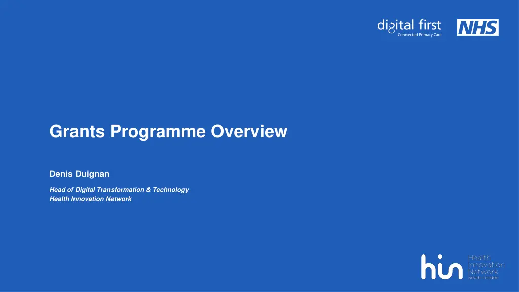 grants programme overview