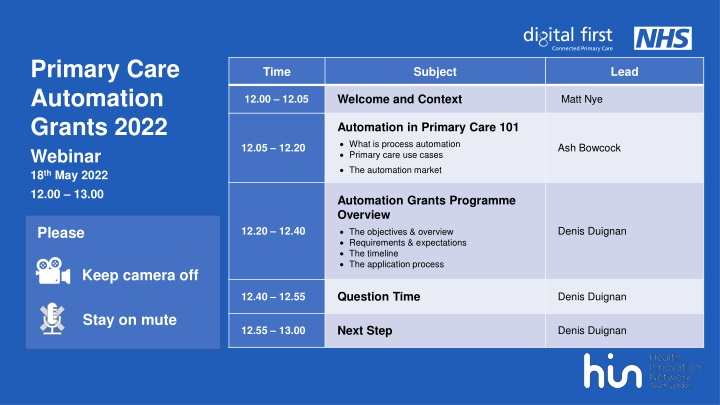primary care automation grants 2022 webinar