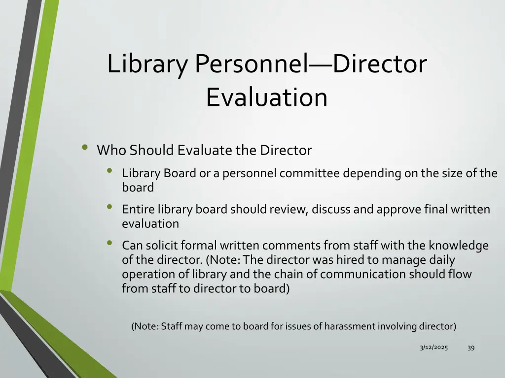 library personnel director evaluation 1