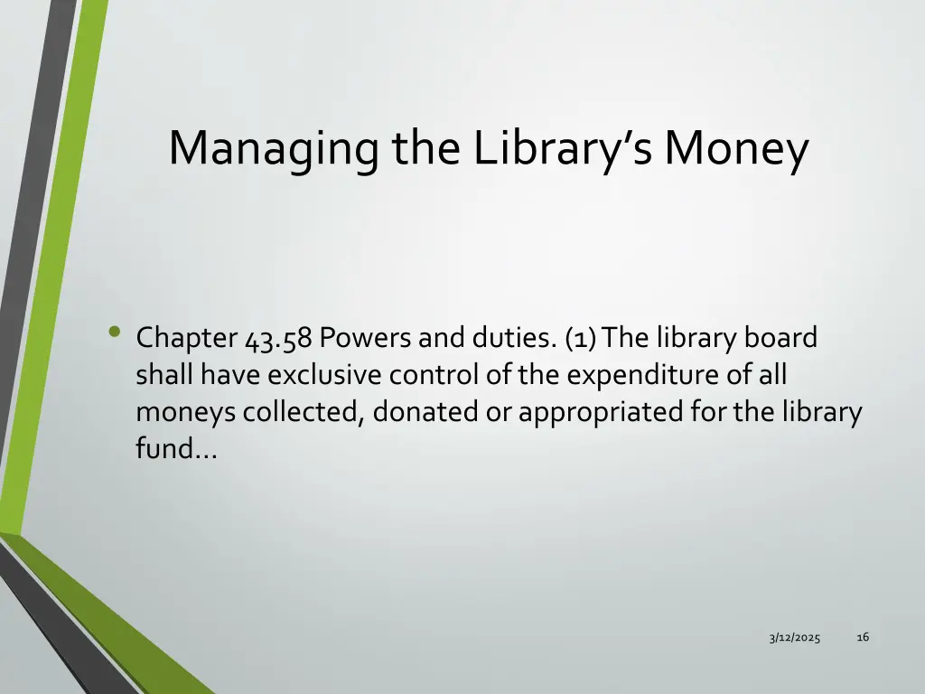 managing the library s money