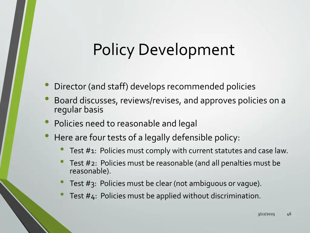 policy development