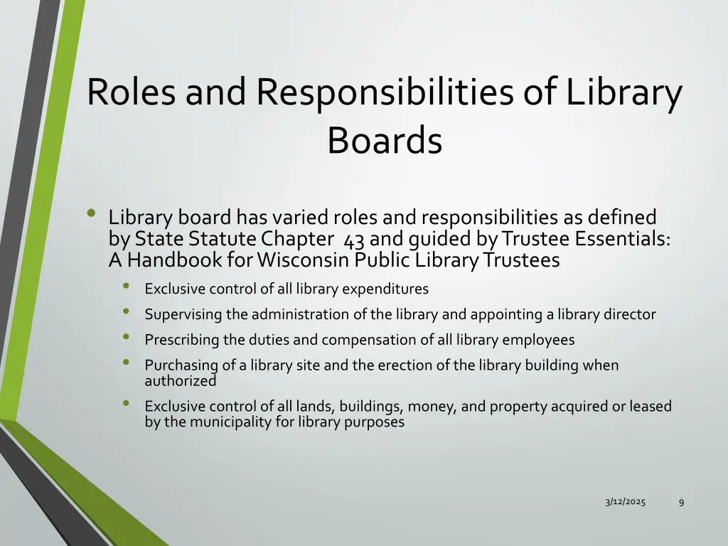 roles and responsibilities of library boards