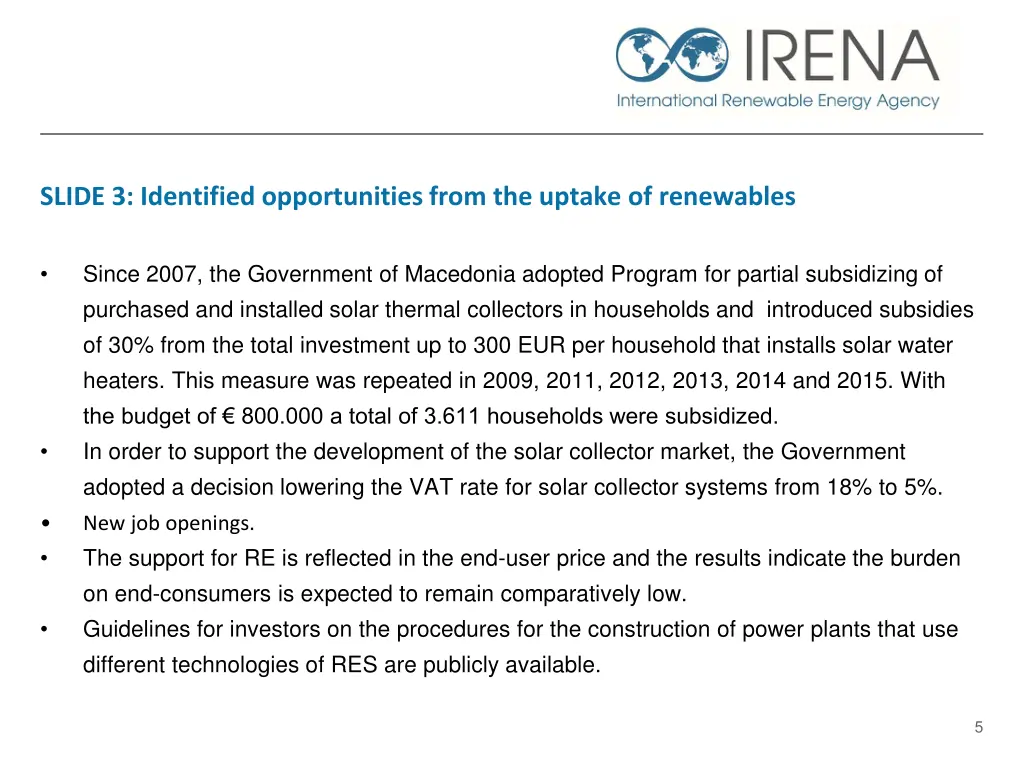 slide 3 identified opportunities from the uptake