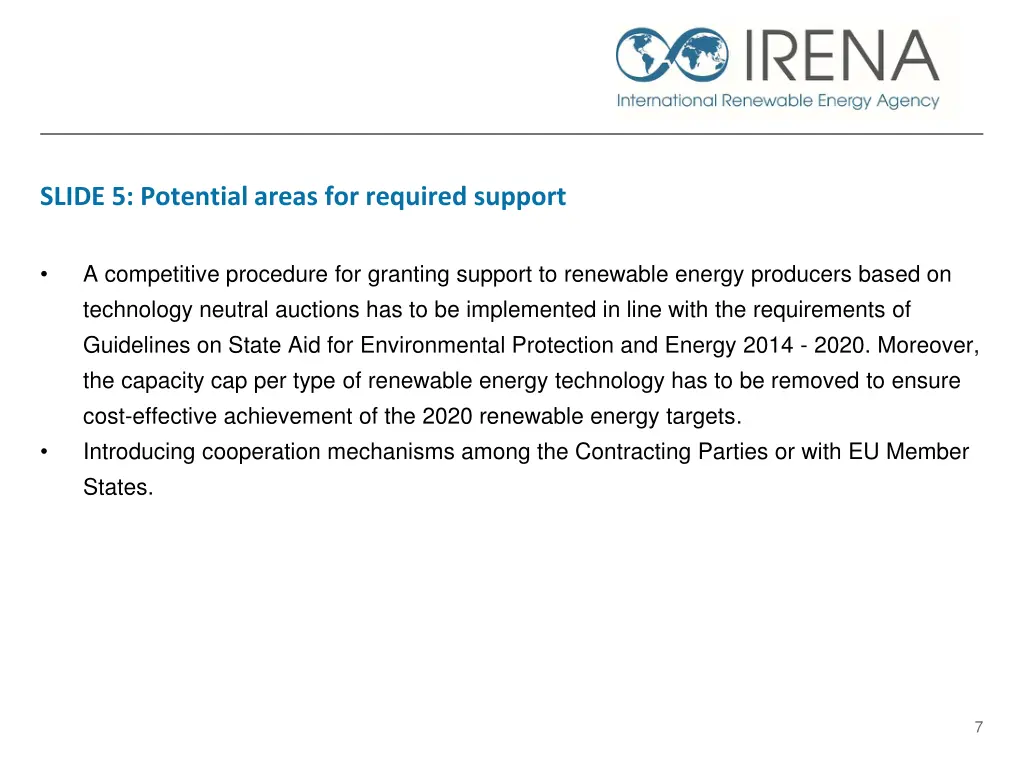 slide 5 potential areas for required support