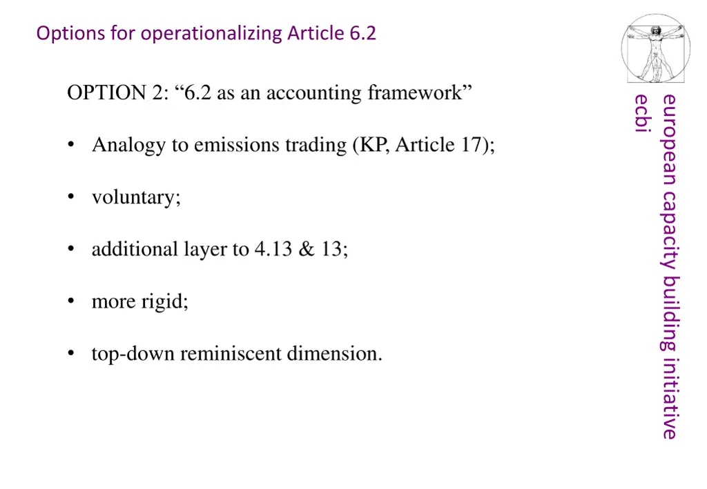 options for operationalizing article 6 2 1