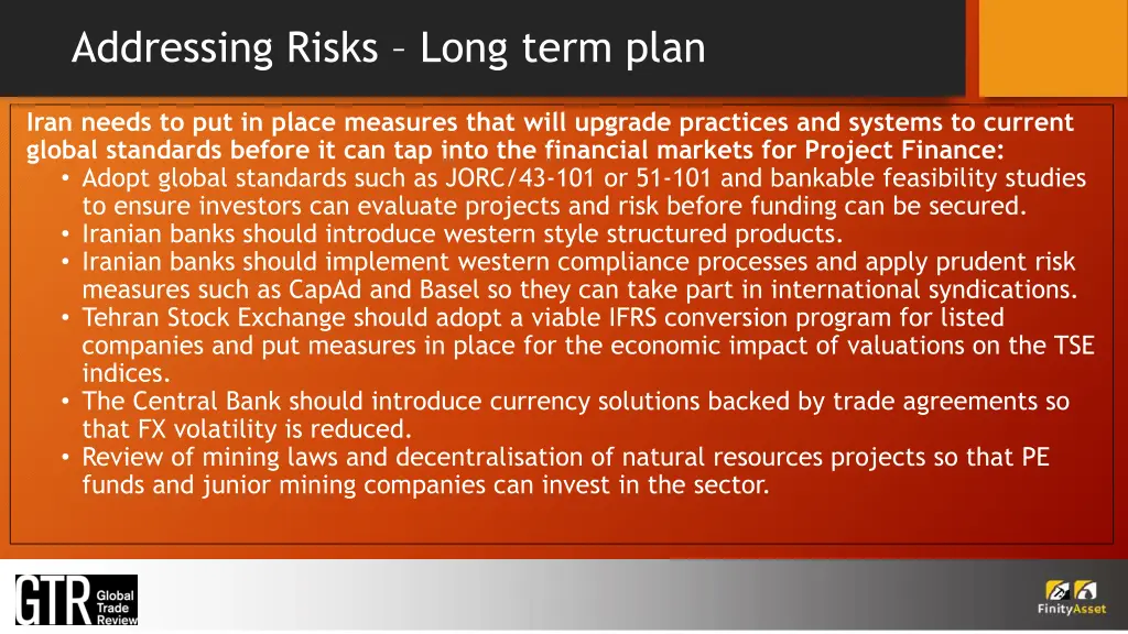 addressing risks long term plan