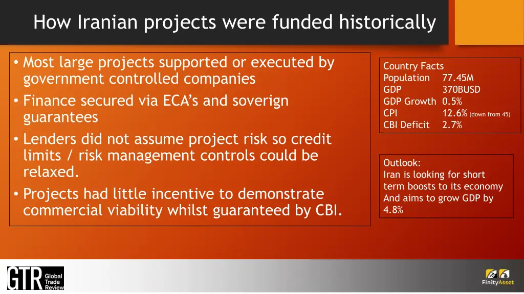 how iranian projects were funded historically