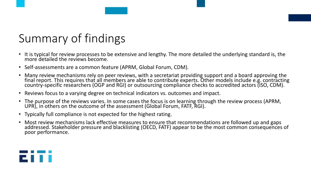 summary of findings