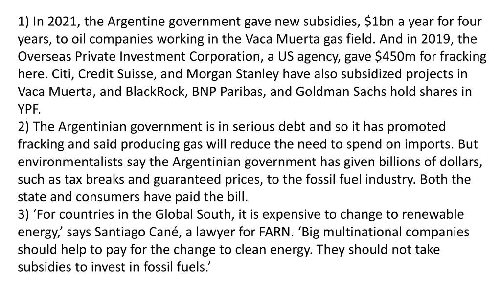 1 in 2021 the argentine government gave