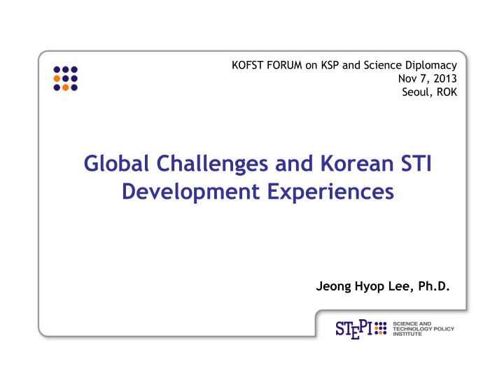 kofst forum on ksp and science diplomacy