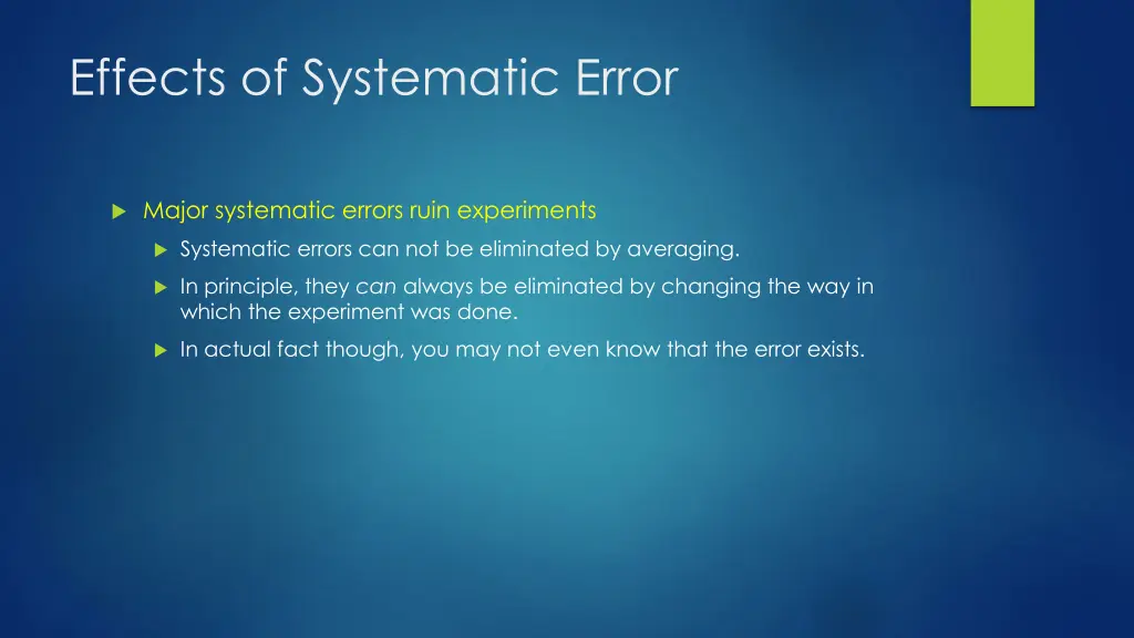 effects of systematic error