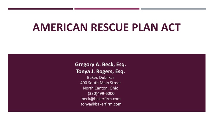 american rescue plan act