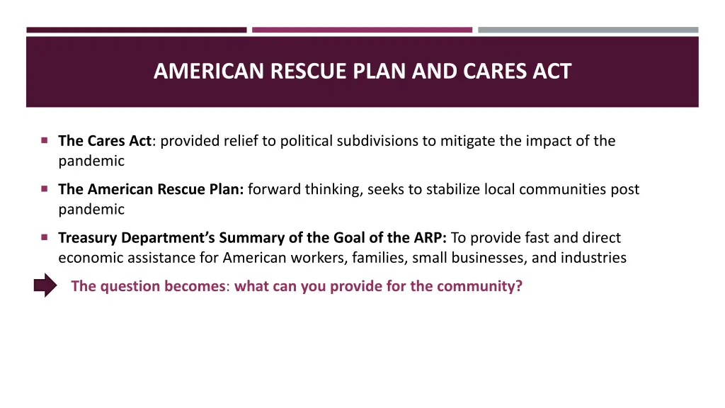 american rescue plan and cares act