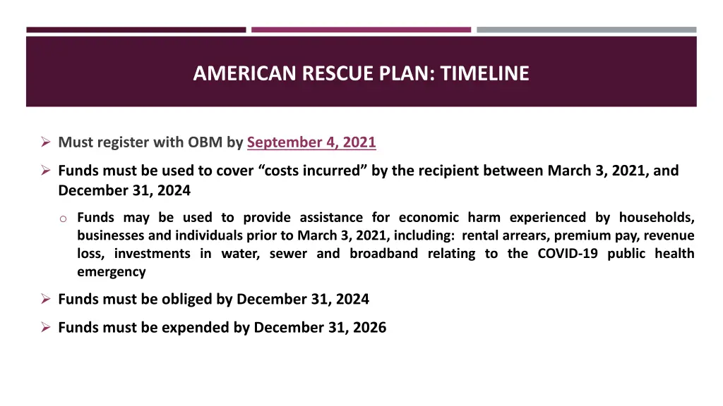 american rescue plan timeline