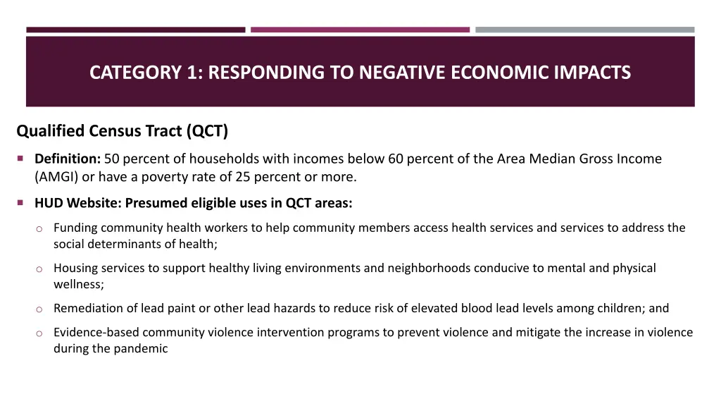category 1 responding to negative economic impacts 2