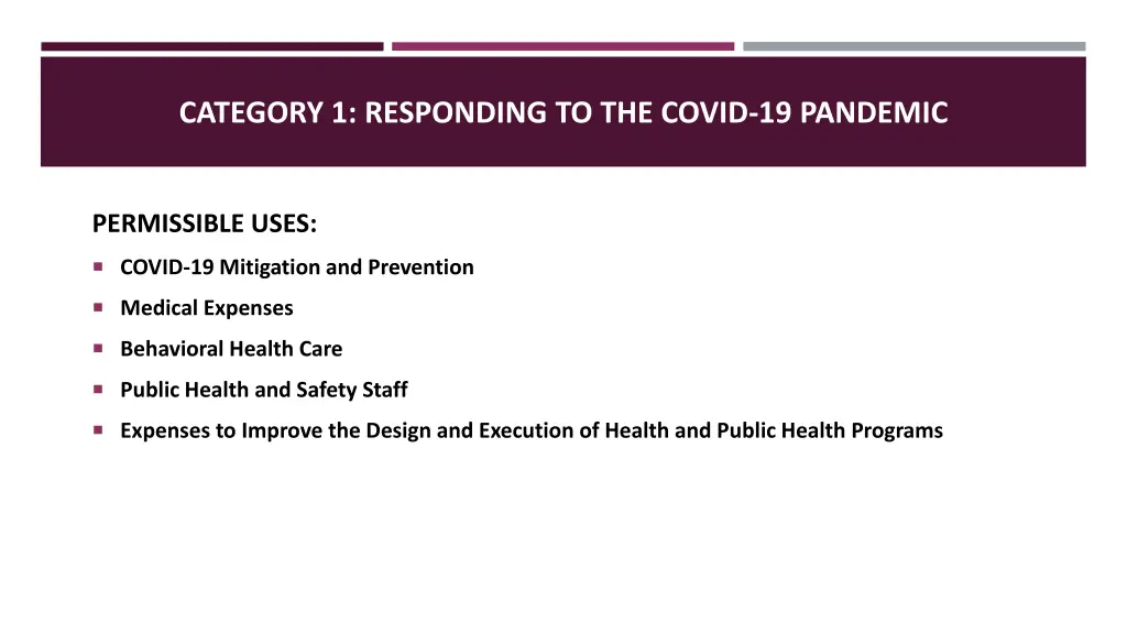 category 1 responding to the covid 19 pandemic 1