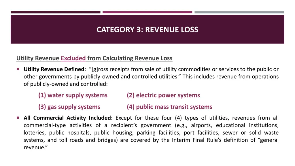 category 3 revenue loss 2