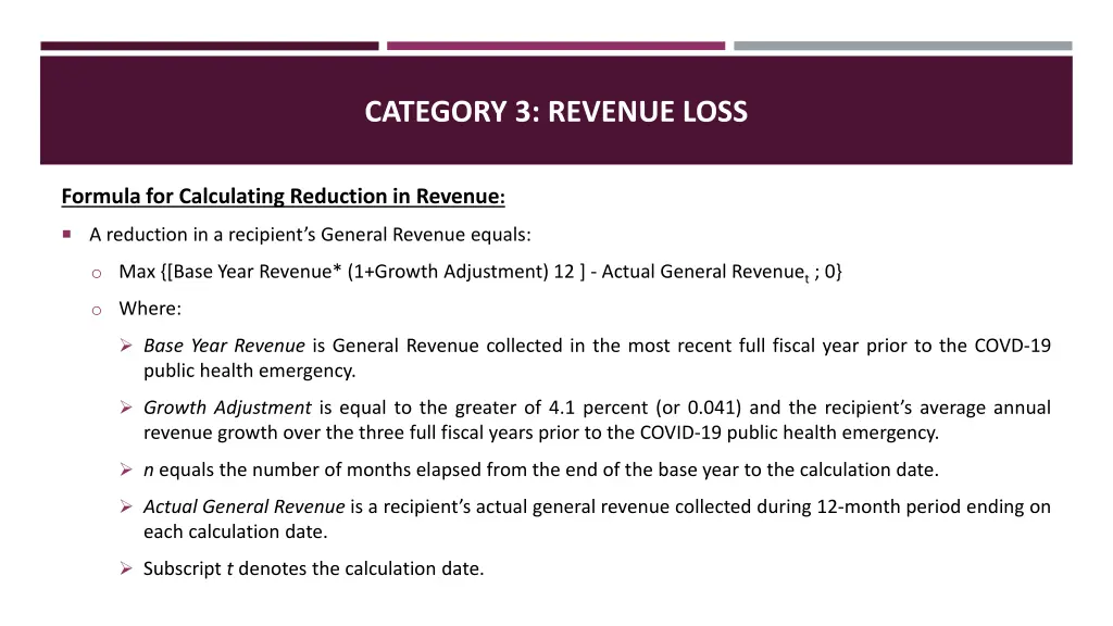 category 3 revenue loss 3
