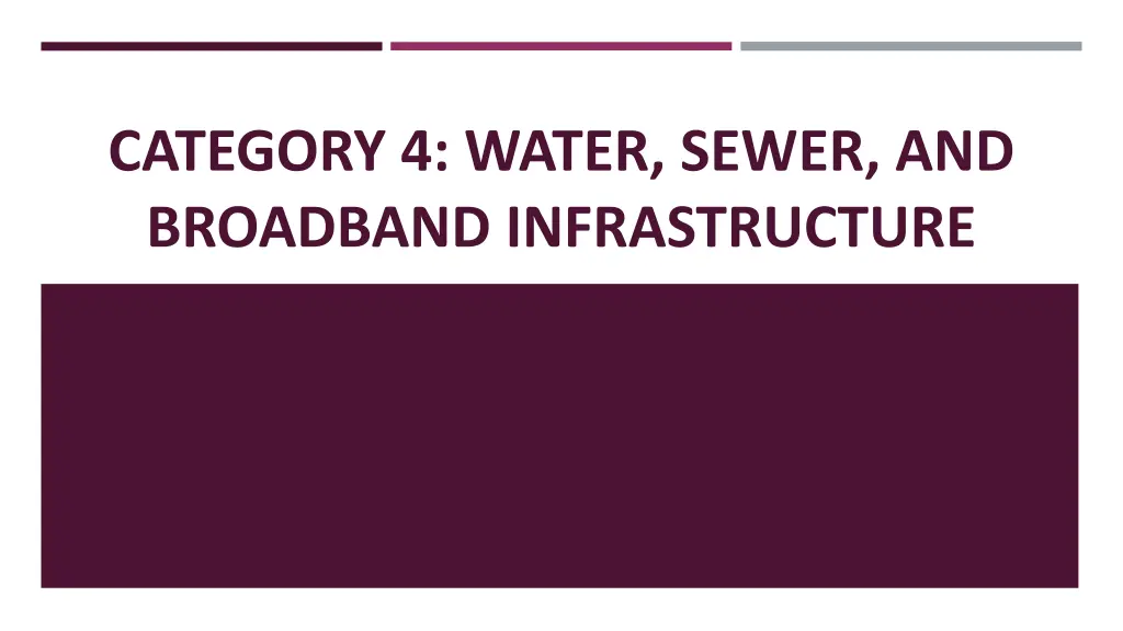 category 4 water sewer and broadband