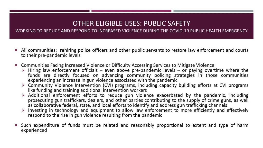 other eligible uses public safety working