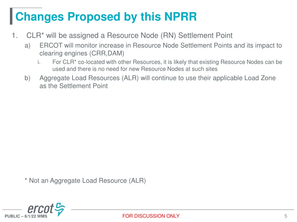 changes proposed by this nprr