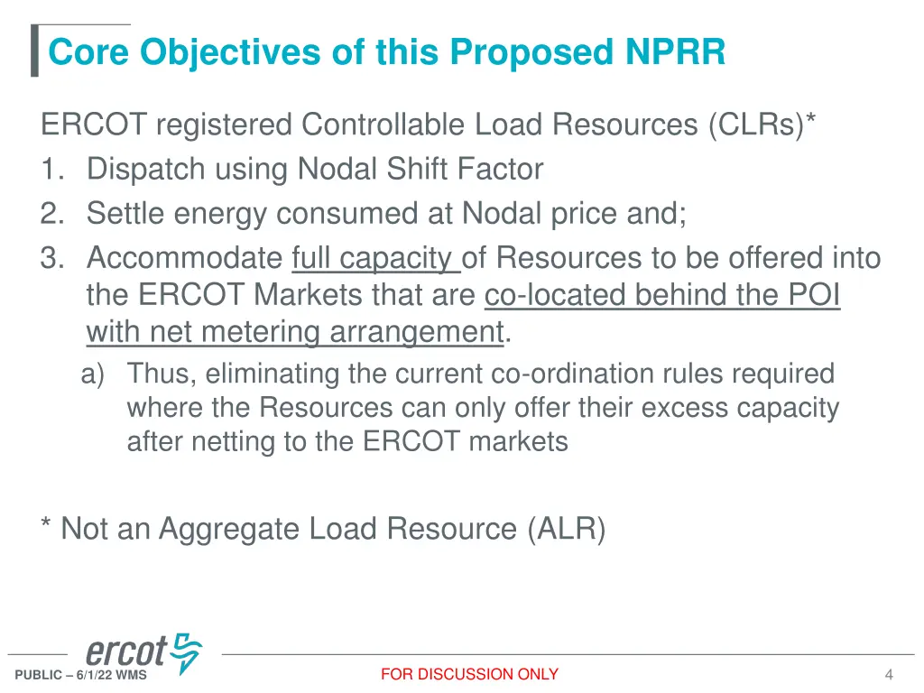 core objectives of this proposed nprr
