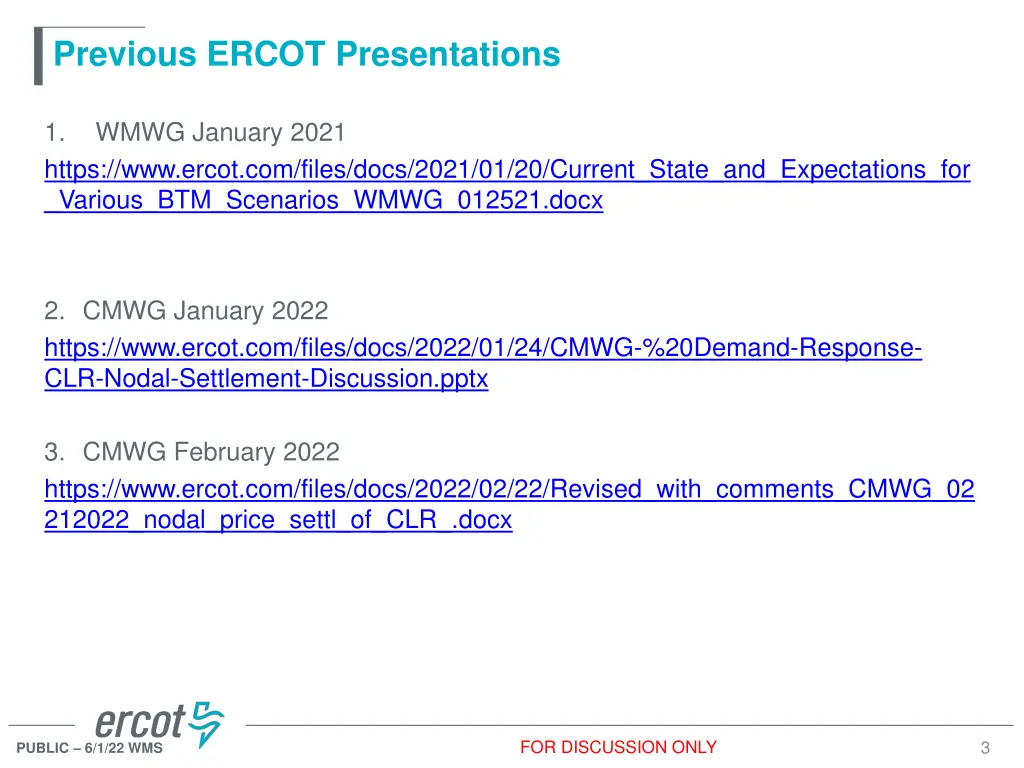 previous ercot presentations