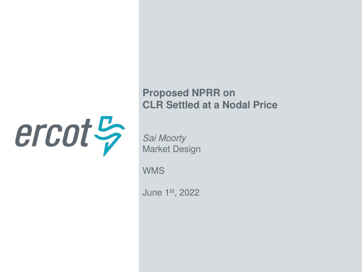 proposed nprr on clr settled at a nodal price