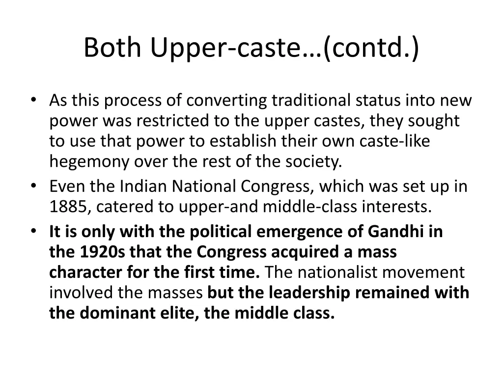 both upper caste contd