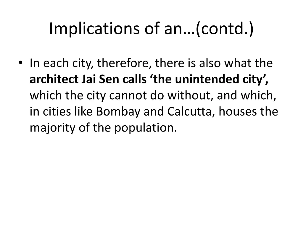 implications of an contd 1
