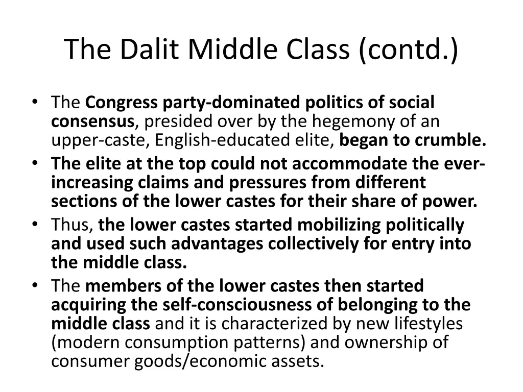 the dalit middle class contd