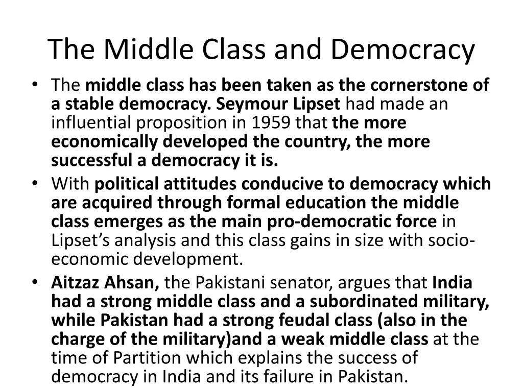 the middle class and democracy the middle class