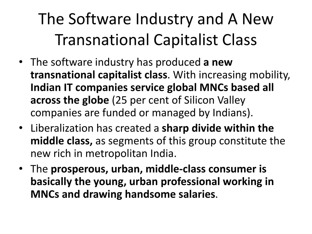 the software industry and a new transnational