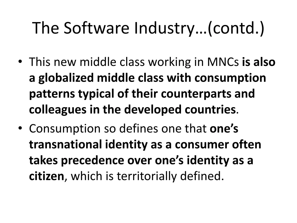 the software industry contd