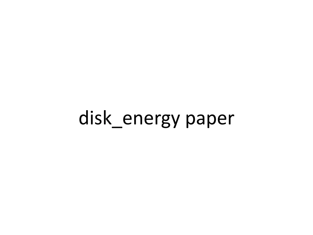 disk energy paper
