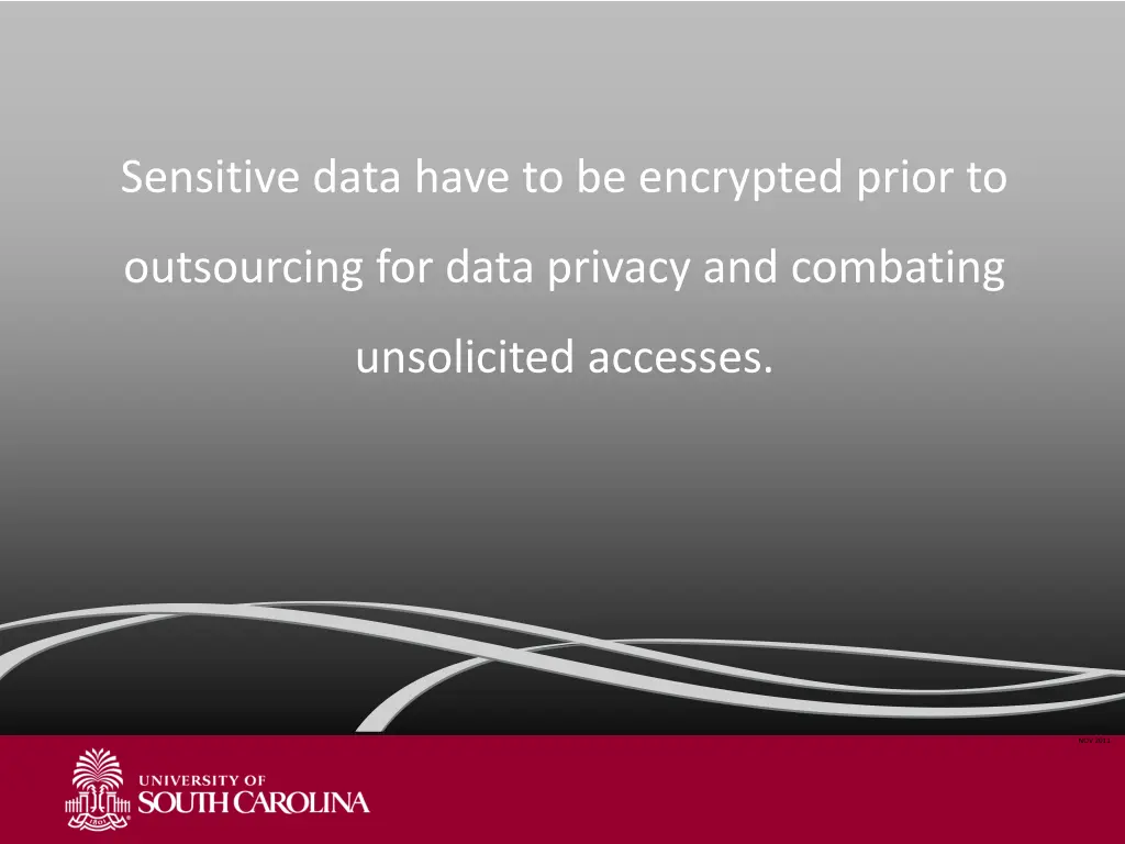 sensitive data have to be encrypted prior to