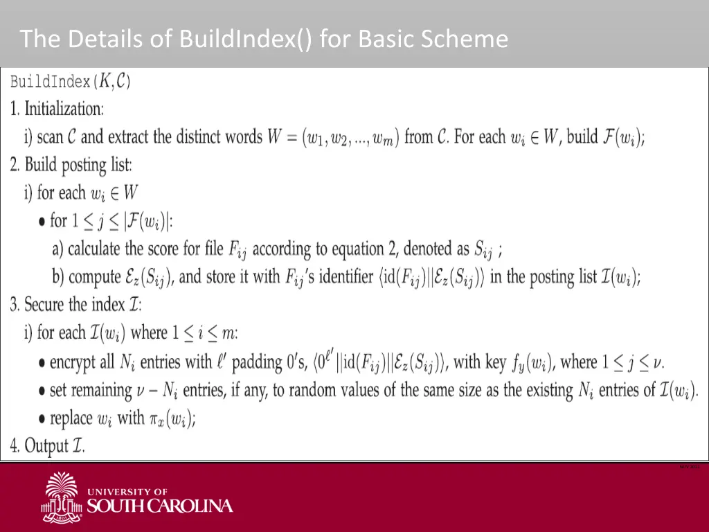 the details of buildindex for basic scheme