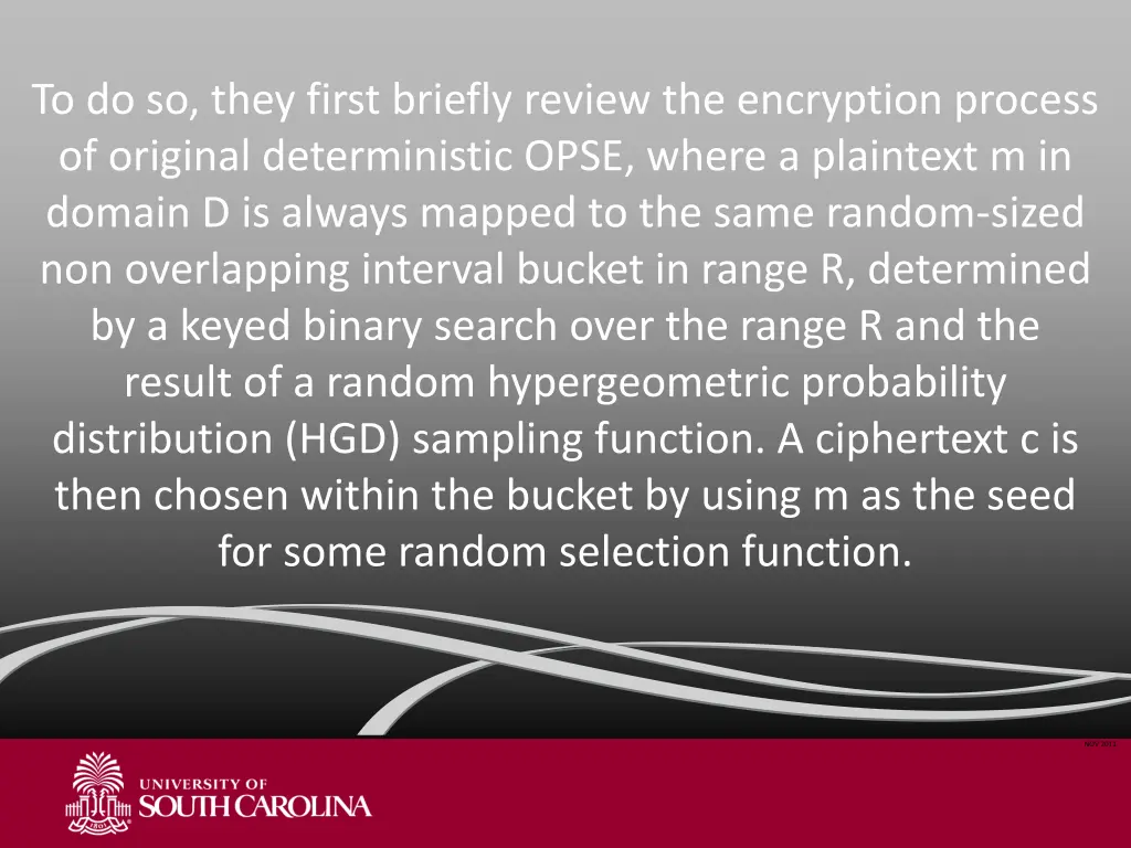to do so they first briefly review the encryption