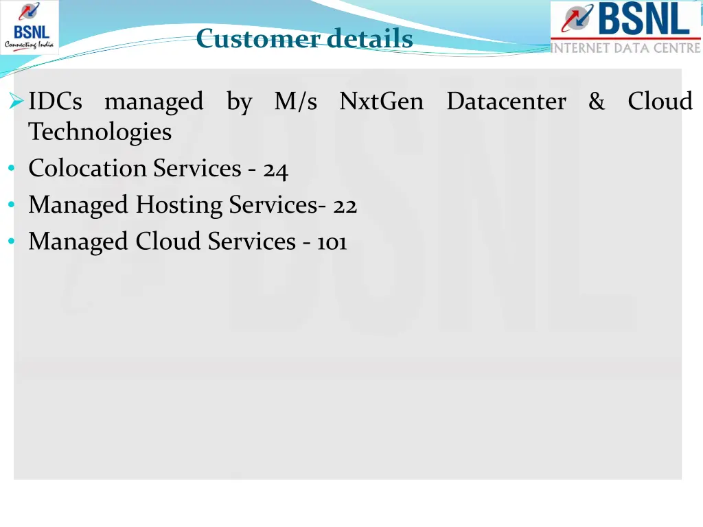 customer details