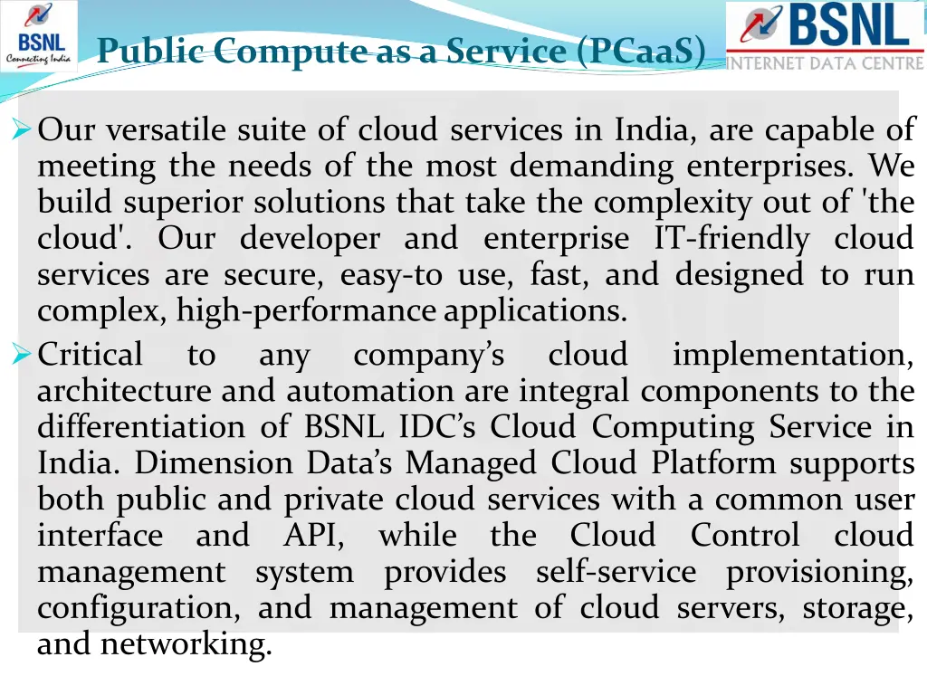 public compute as a service pcaas