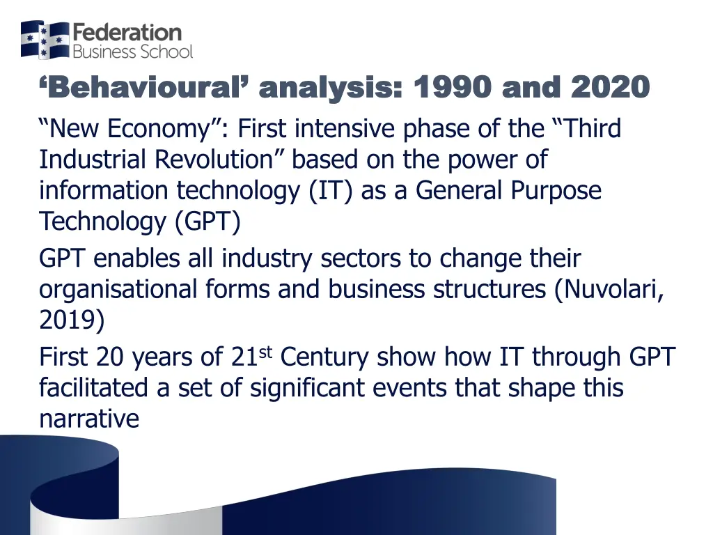 behavioural analysis 1990 and 2020 behavioural